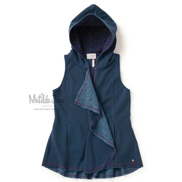 Matilda Jane Tween 435 Camp MJC My Compass Hoodie Zip Vest Blue Ruffle Size 10 - Picture 2 of 8